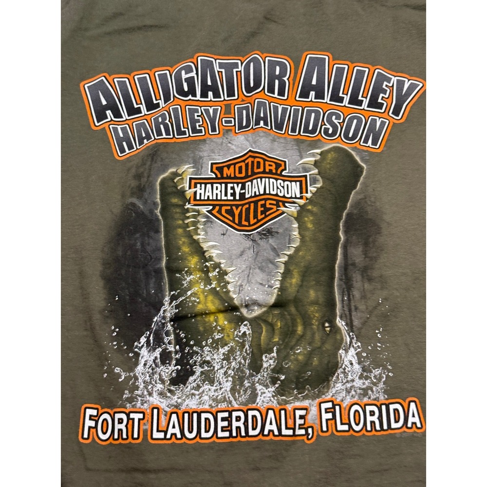 Harley Davidson T-Shirt Mens Size Large Green Short Sleeve Eagle Graphic Tee - Picture 5 of 12